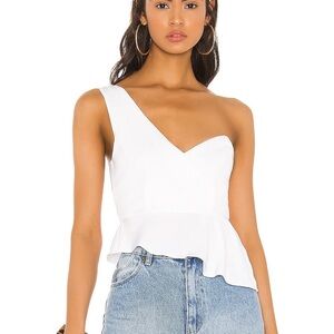 REVOLVE Women’s superdown Karlie One Shoulder Crop Top in White